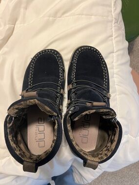 Hey Dude Navy Suede Moccasin-Style Shoes